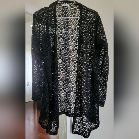 Women Open Front Cover-up/Cartigan Black Swim cover-up - Picture 1 of 4